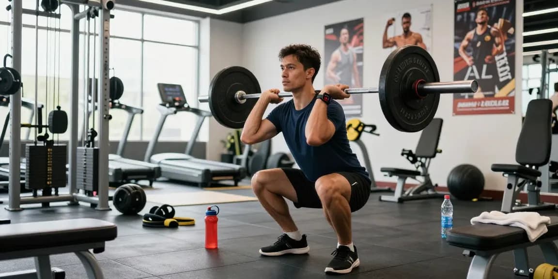 Man lifting weights in a gym showcasing the Anabolika Shop's commitment to safe and effective muscle building.