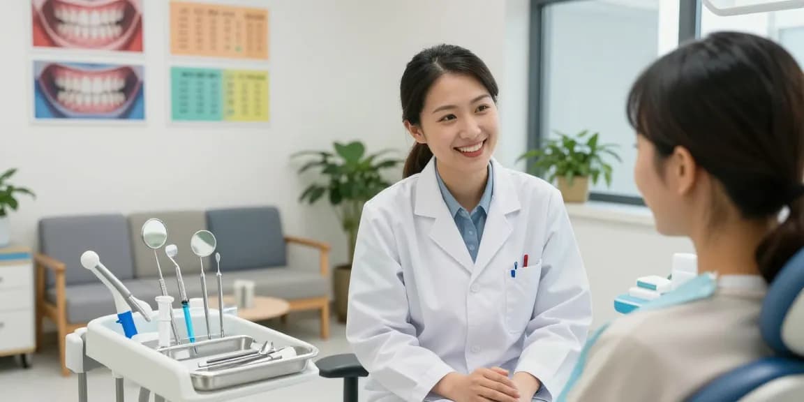 Discover more here at a comfortable dental clinic setting with a smiling dentist and welcoming environment.
