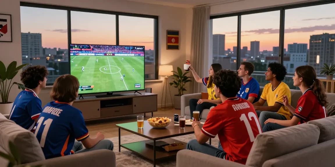 Pengalaman nonton live streaming bola bersama teman di ruang tamu yang nyaman.