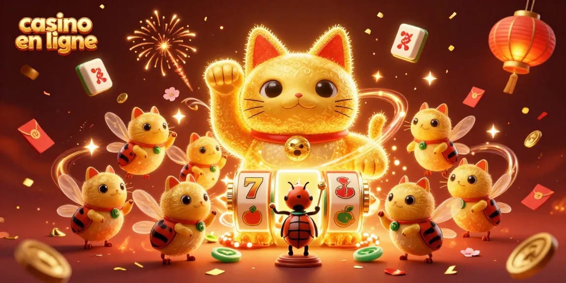 Jouez au casino en ligne avec des feux follets et un chat porte-bonheur.