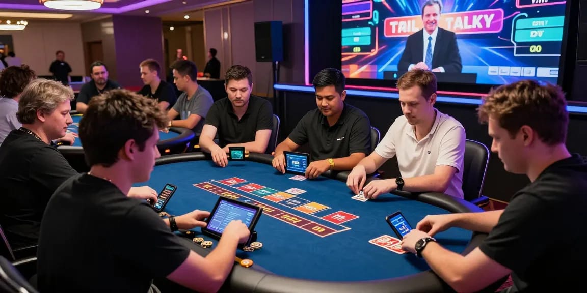 Diverse players enjoying card games at https://gemwin.pics/ in a vibrant online casino atmosphere.