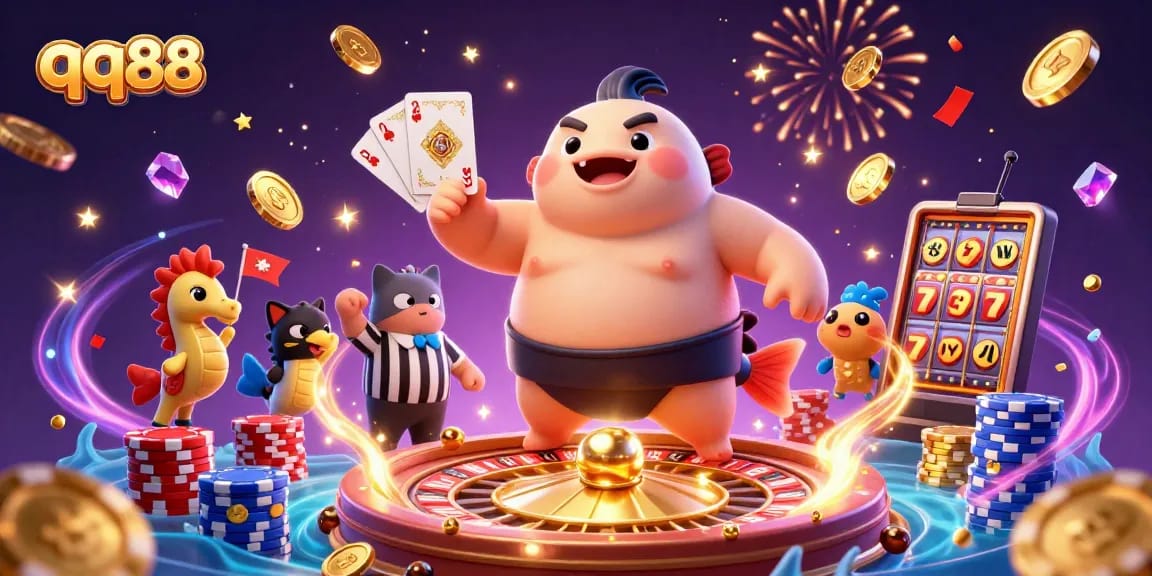Engage with the thrill of qq88 as the champion fugu faces off in a vibrant underwater casino ring
