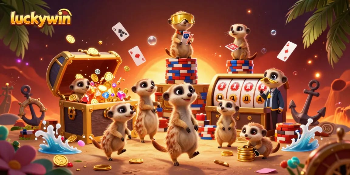 Experience the thrill of gaming at luckywin with a dynamic meerkat casino operation in a vibrant underwater setting.