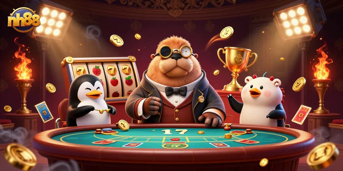 Win big with nh88 at the underwater casino where walrus plays poker with penguin and pufferfish.