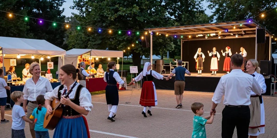 The lively summer festival featuring Breton culture with performances and local cuisine at the park, showcasing community spirit and celebration.