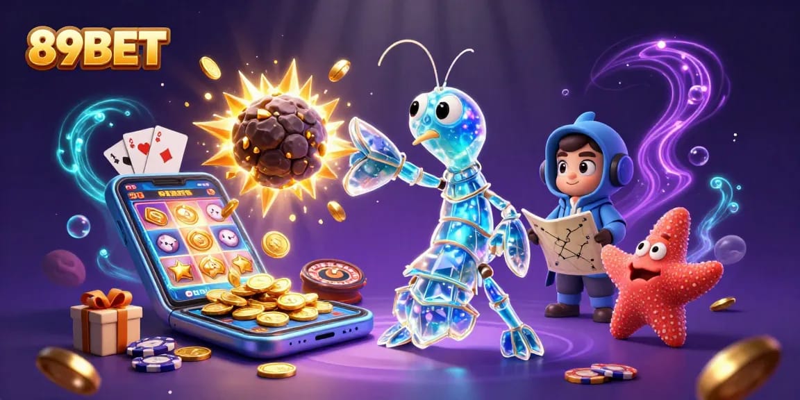 Experience exciting gameplay at 89BET with vibrant casino elements in a dynamic 3D scene.