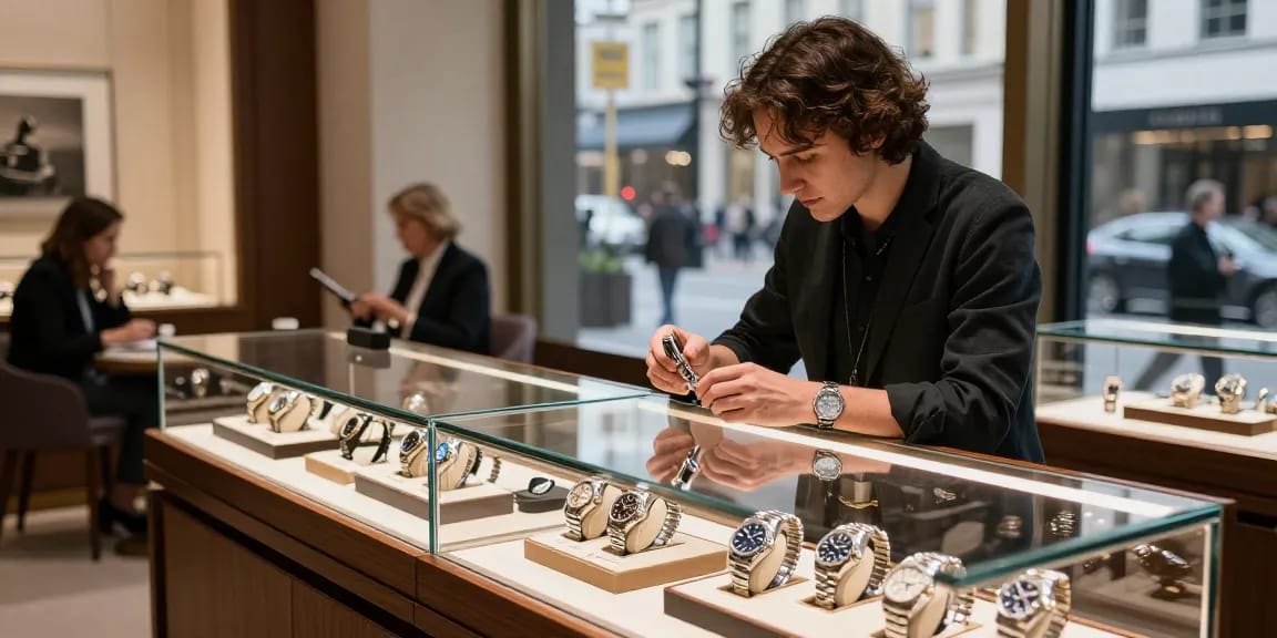 Discover exquisite rolex replica watches displayed in an upscale boutique, showcasing quality craftsmanship.