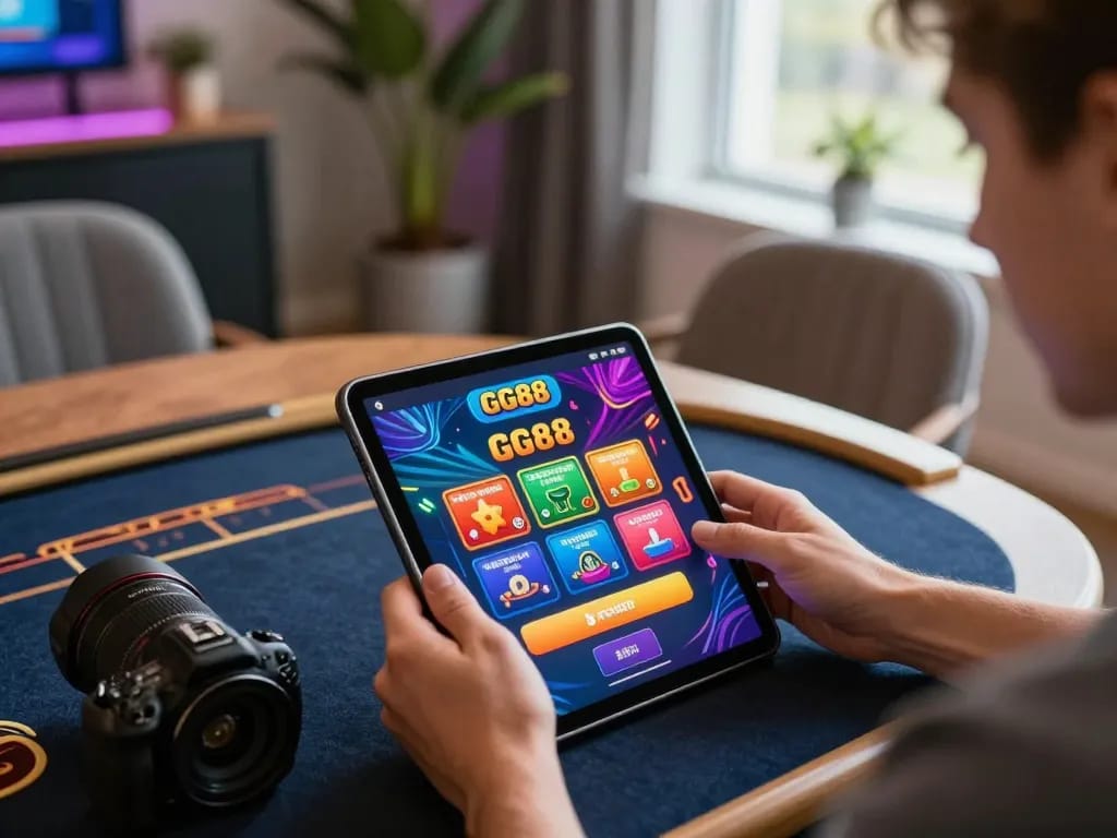 Engaging with the GG88 app to đăng nhập gg88 and explore exciting gaming options in a cozy setting