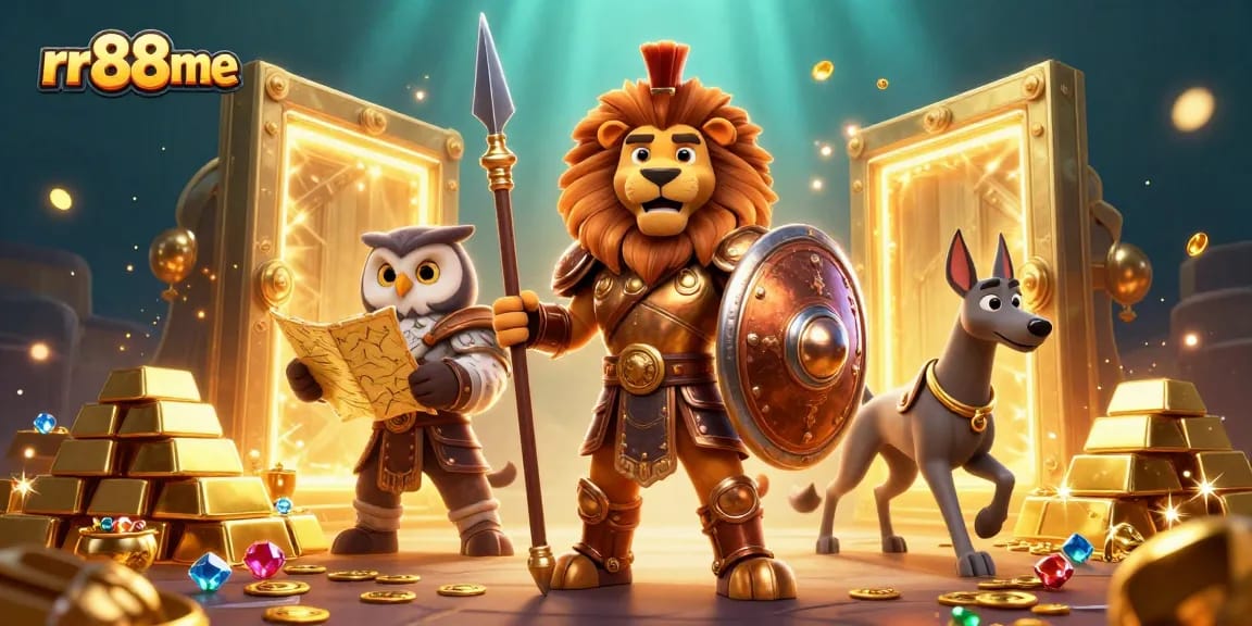Engage in thrilling gameplay at rr88me with this vibrant 3D casino illustration.