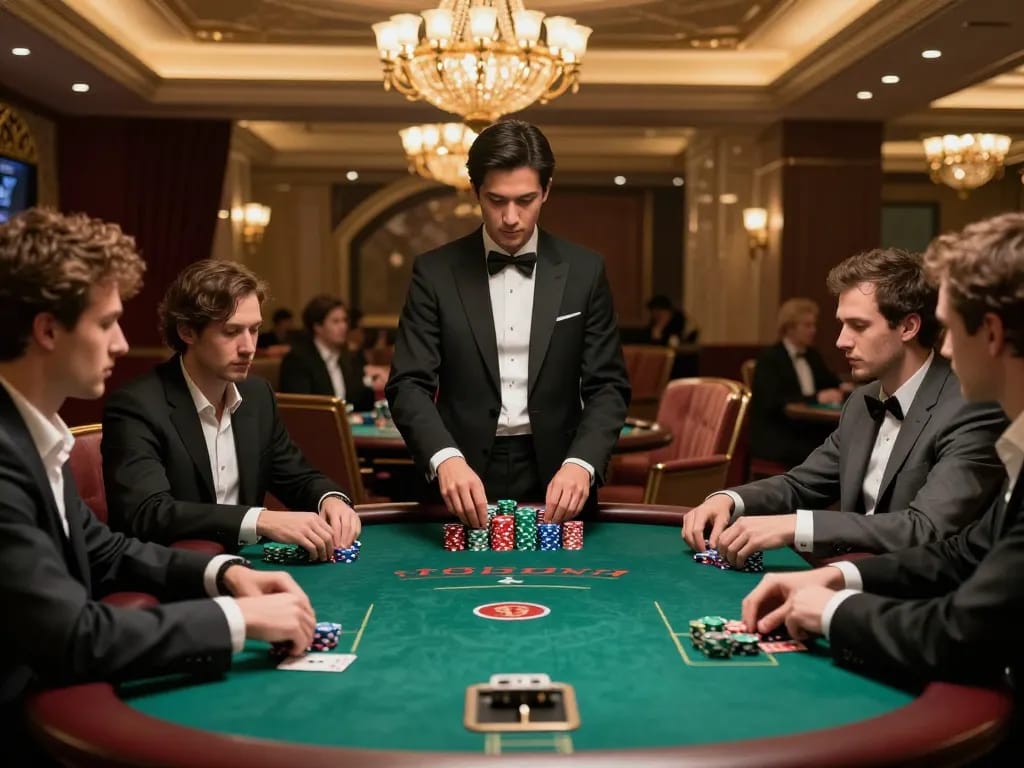 Players showcasing expert strategies at a high-stakes poker game at mb66 casino