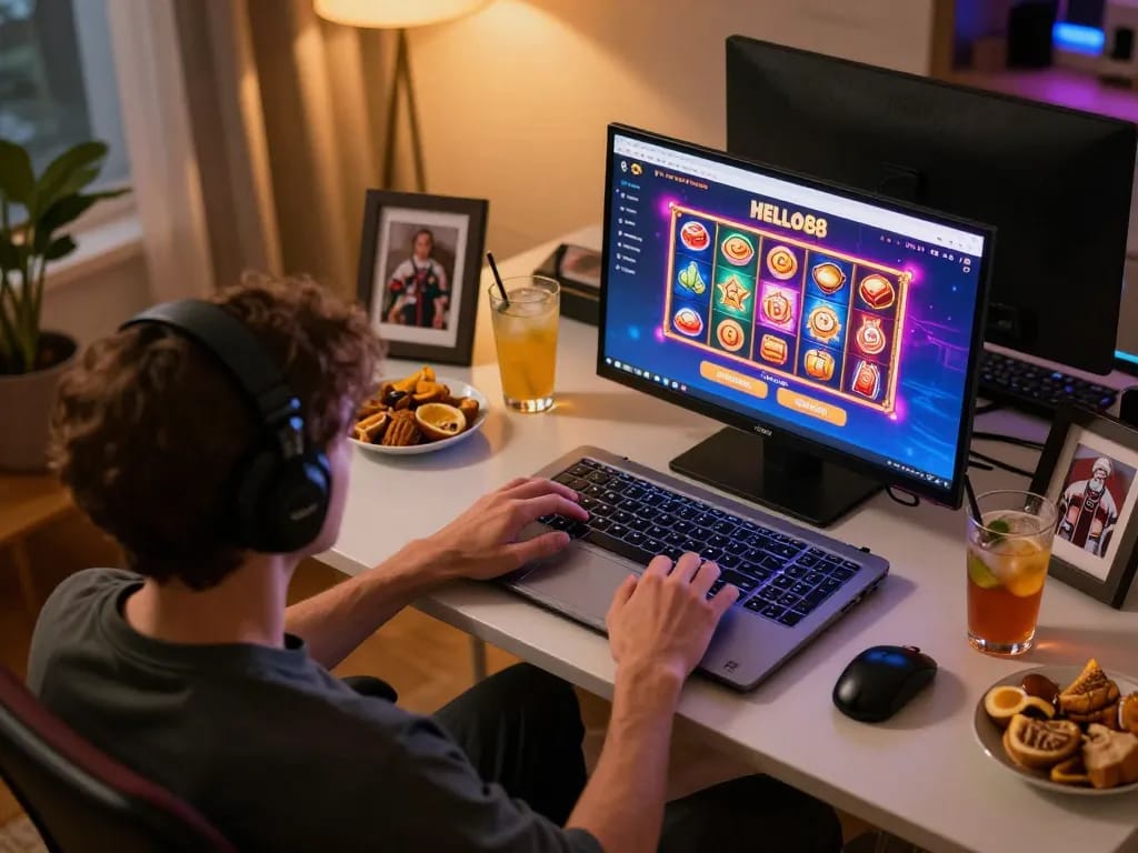 Engaging online gaming scene showcasing HELLO88's vibrant casino interface
