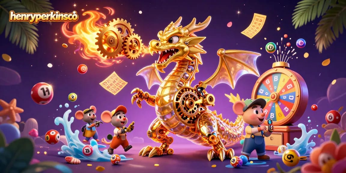 Experience thrilling prizes with henryperkinsco in an exciting casino scene featuring lottery elements!