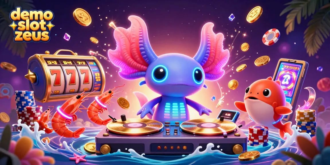 Win big with demo slot zeus, a vibrant illustration showcasing colorful characters and gaming elements!
