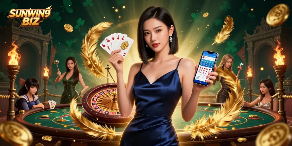 Play dynamic games at SUNWIN9 BIZ showcasing lively casino action with vibrant elements.