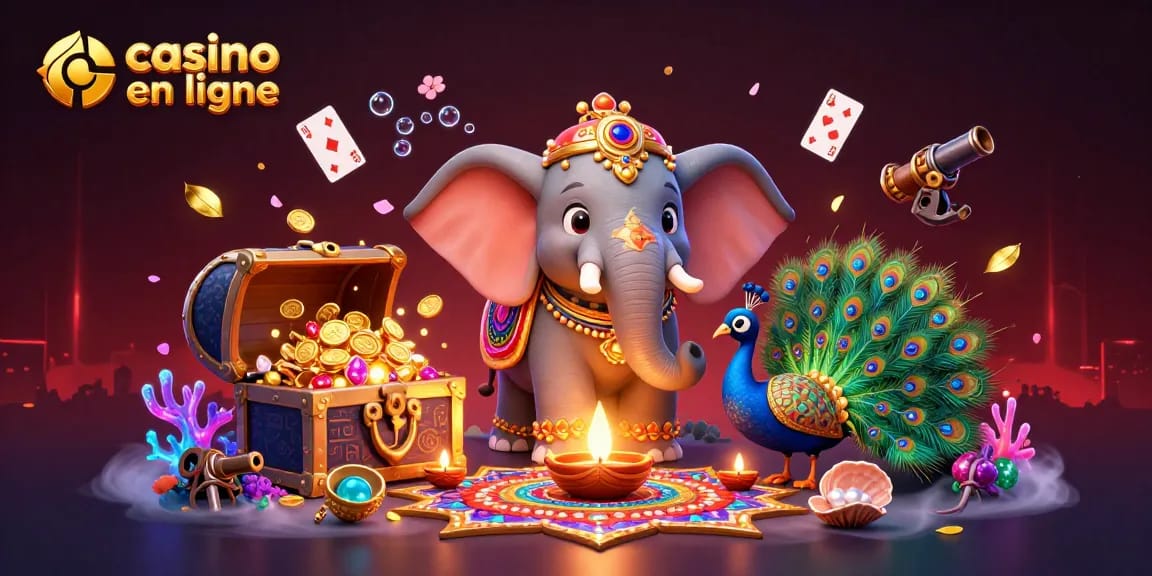 Jouez à des jeux captivants dans un casino en ligne avec ce visuel coloré.