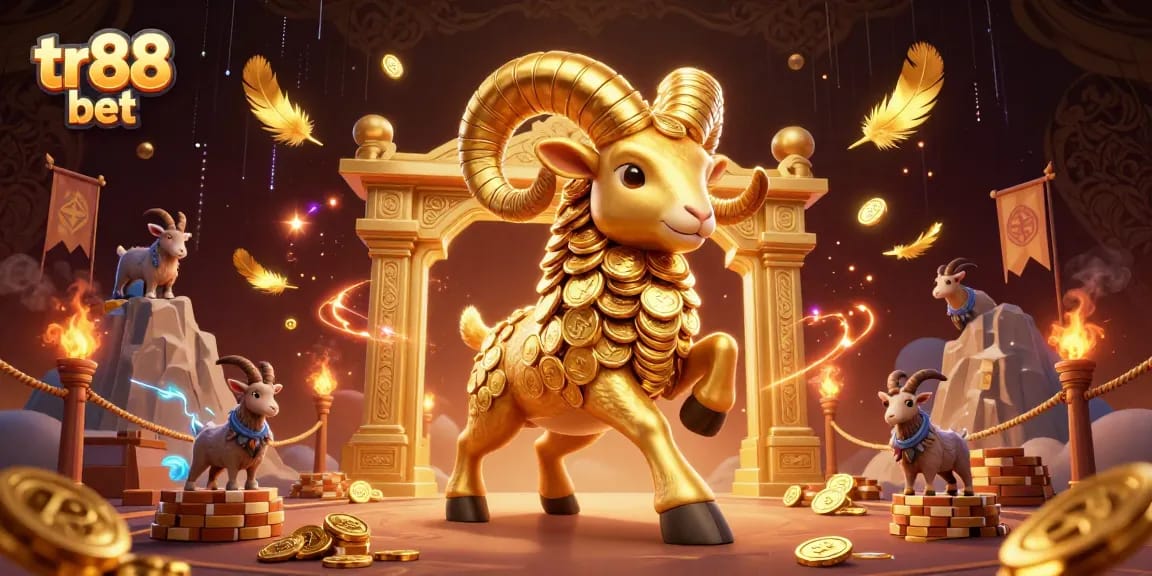 Join the excitement at tr88 bet with a charging golden ram and dynamic gaming elements.