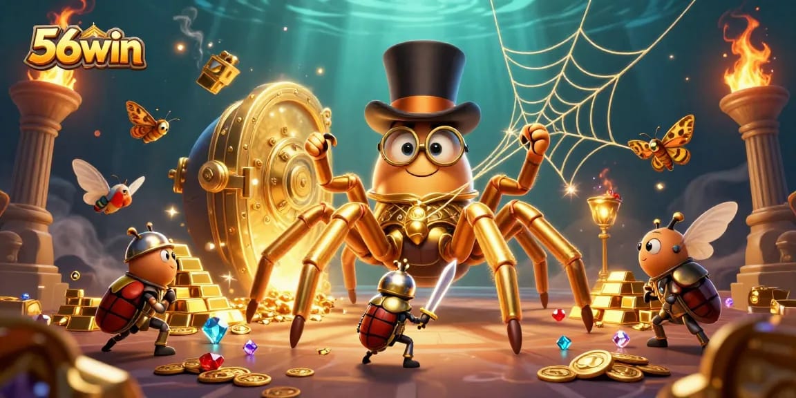 Experience thrilling action with 56win as characters battle for treasure in a vibrant casino scene.