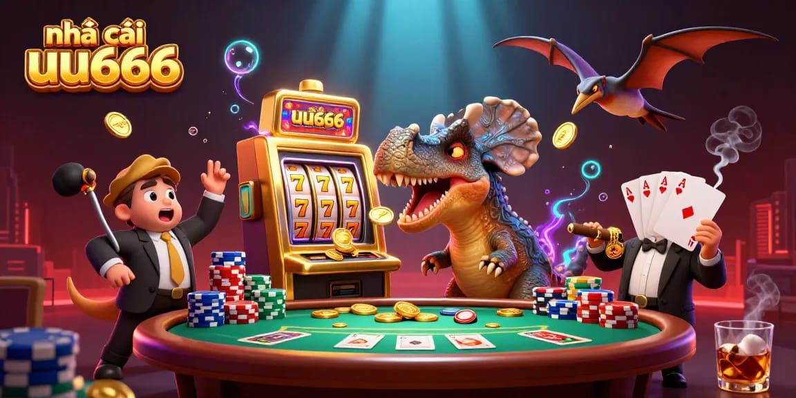 Experience thrilling jackpots at nhà cái uu666 with engaging casino characters in an energetic atmosphere.
