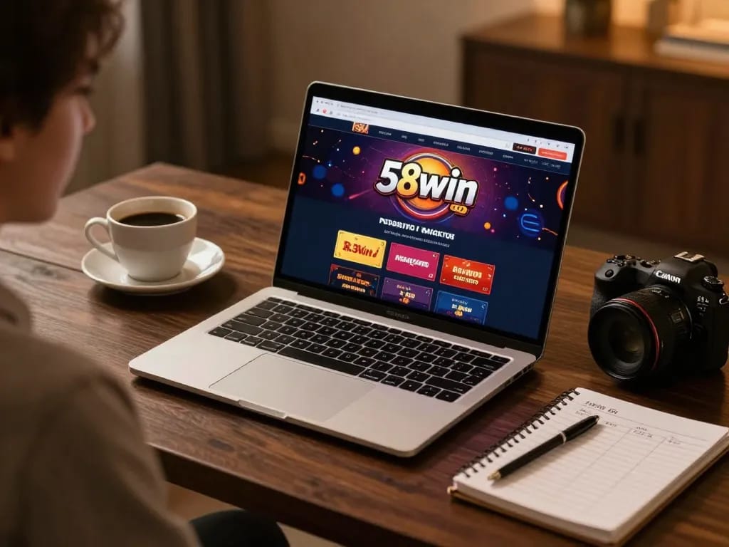 Engaging user enjoying online casino games at 58win platform, showcasing a responsible gaming environment.