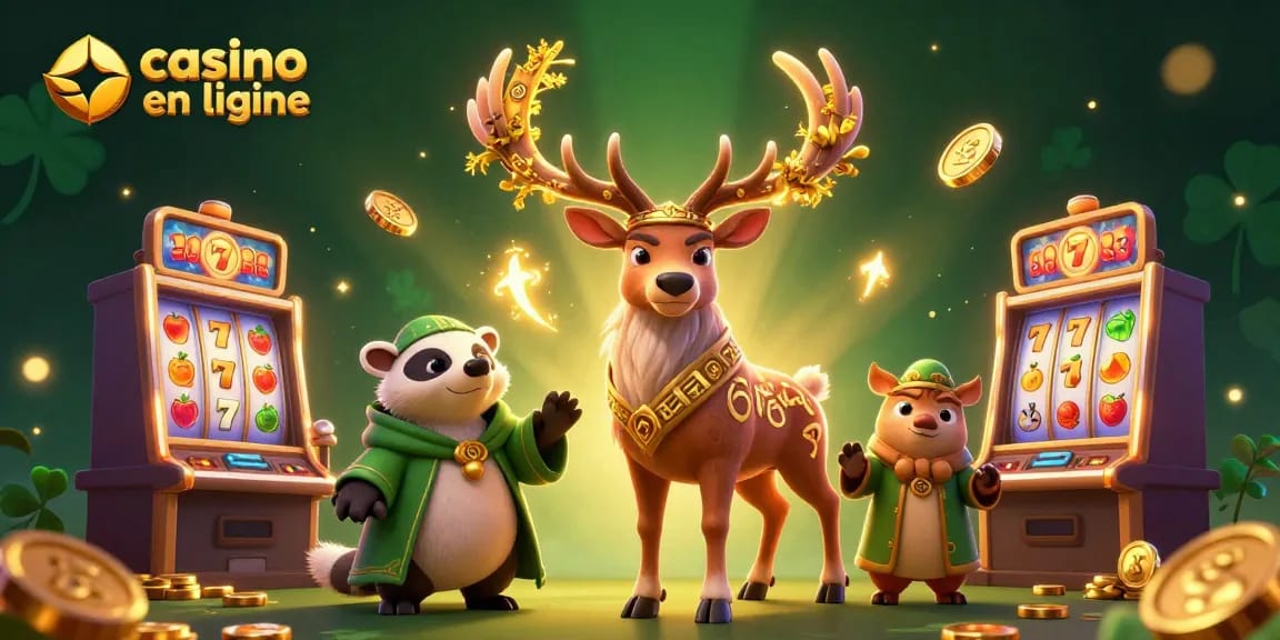 Jouer à casino en ligne avec une illustration 3D riche en détails capturant une ambiance dynamique et immersive.