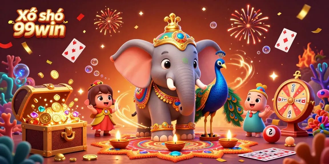Engage in Xổ số 99win thrills with vibrant characters and colorful gaming elements.