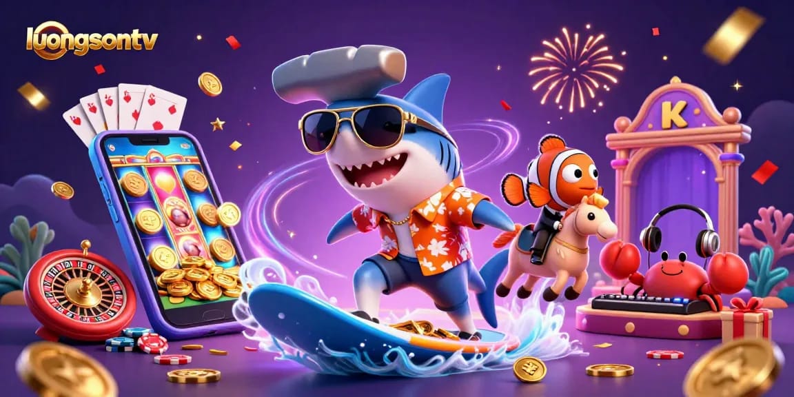 Engage with exciting sports betting action at luongsontv featuring vibrant characters and casino elements.