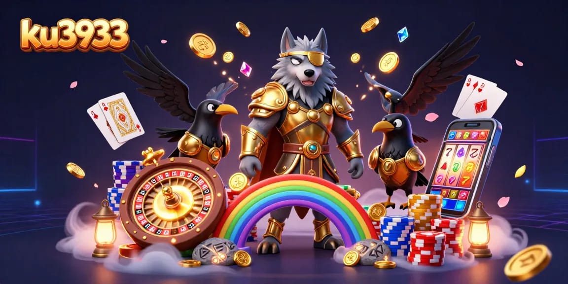 Experience thrilling gameplay with ku3933 in a richly illustrated 3D casino scene.
