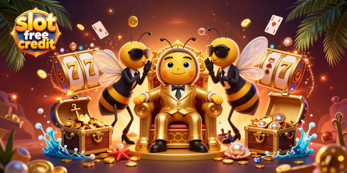 Experience slot free credit bonuses with a vibrant 3D illustration showcasing a cartoon mob boss in a casino setting