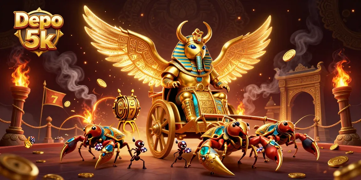 Raih kemenangan dengan Depo 5k, akses fitur sultan dan game menarik dalam ilustrasi kasino.