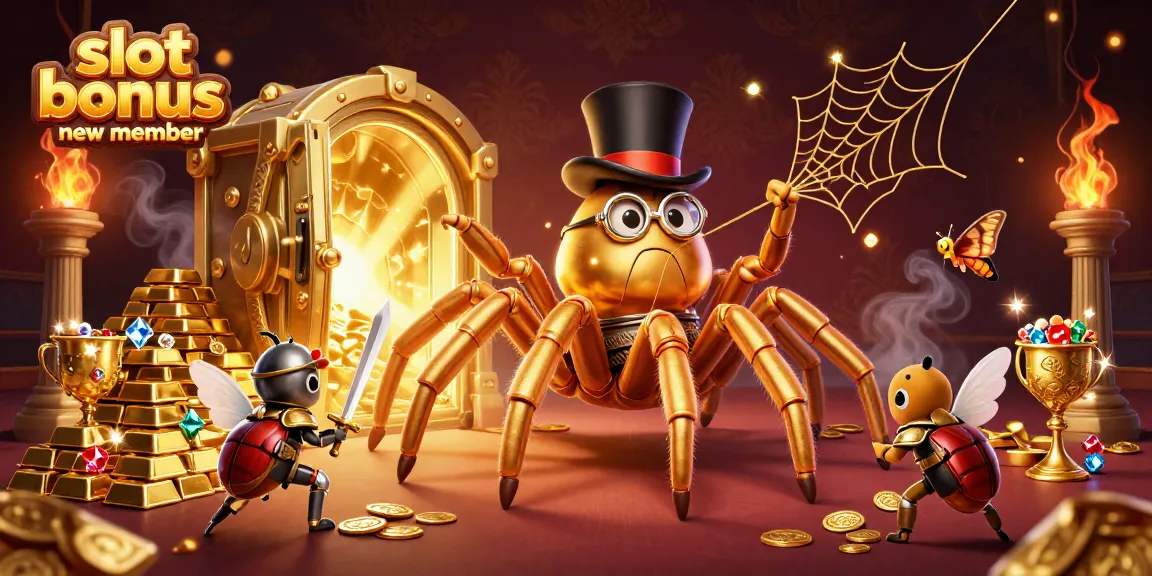 Experience the thrill of slot bonus new member promotions with our vibrant casino scene featuring golden treasures.