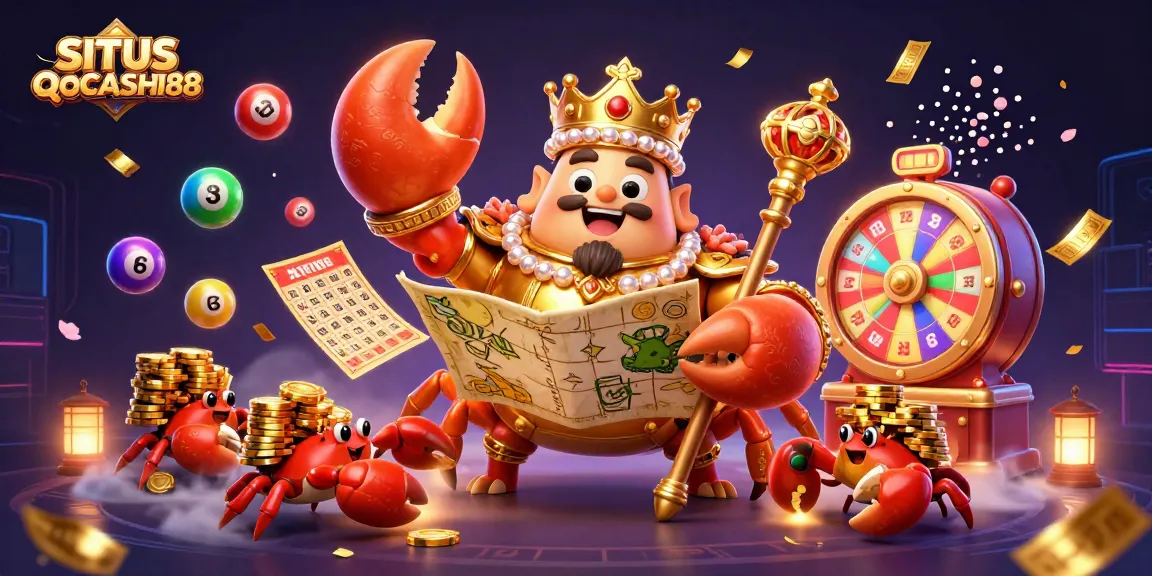 Engage with SITUS QQCASH188's dynamic lottery scene featuring exciting game elements and vibrant colors.