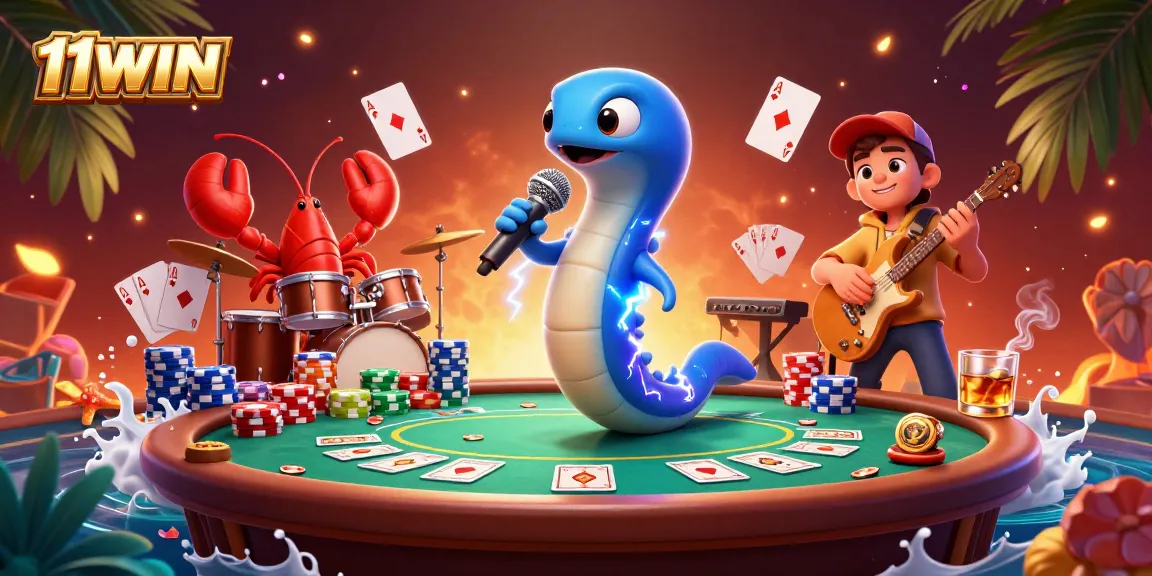Experience thrilling gameplay at 11WIN with vibrant underwater casino excitement featuring unique characters.