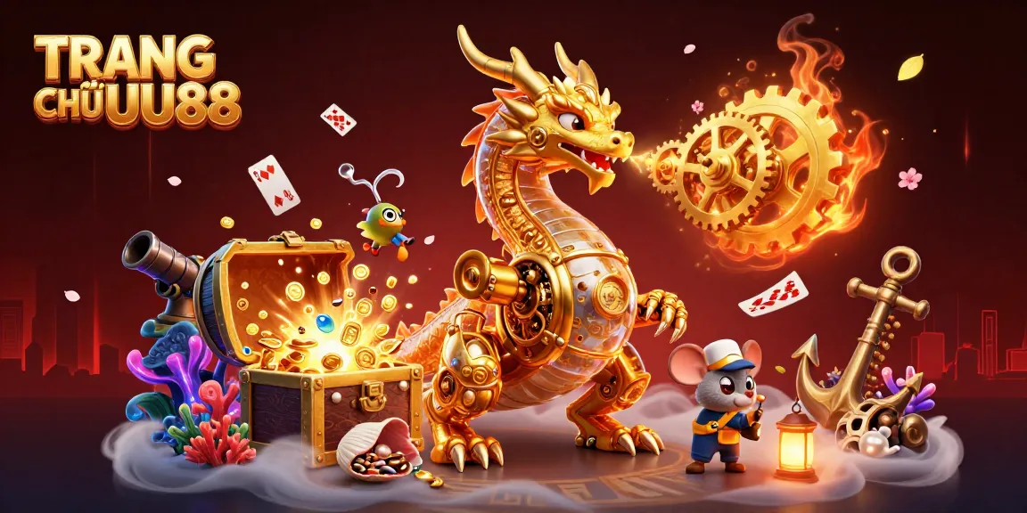Experience the excitement of TRANG CHỦ UU88 with a vibrant underwater casino fantasy scene.