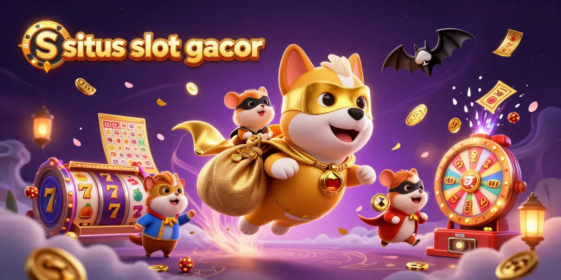Experience the excitement of situs slot gacor featuring vibrant slot games and a winning superhero dog.