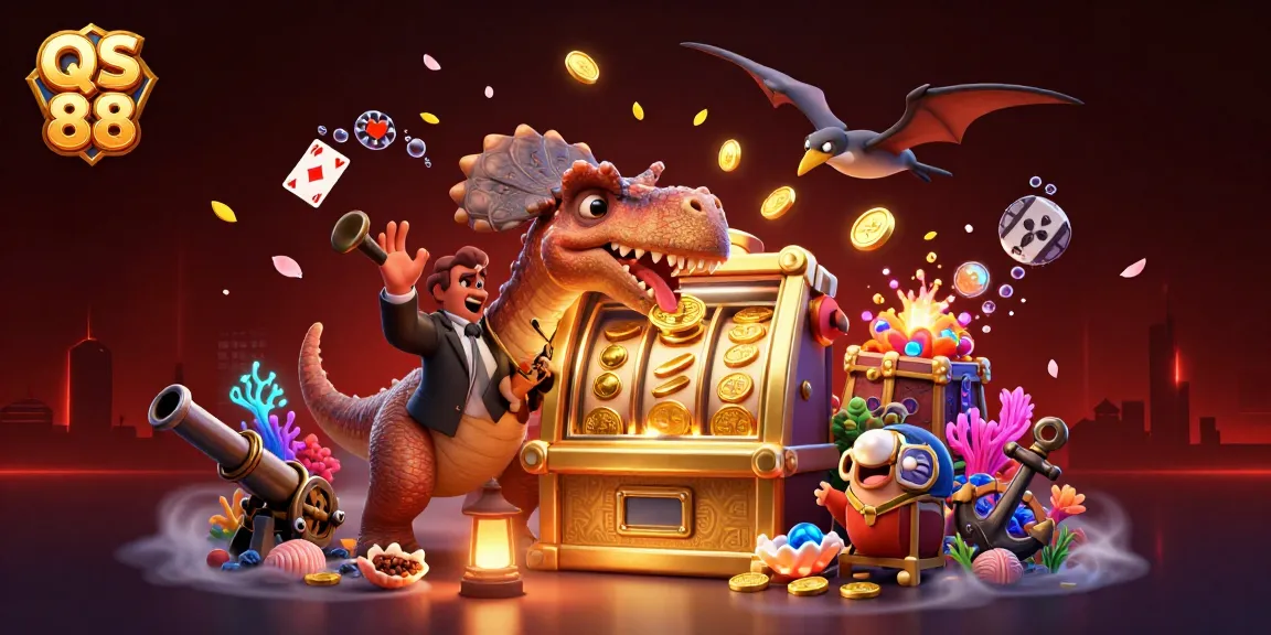Experience the excitement of QS 88 as a pachycephalosaurus triggers a jackpot with golden coins!