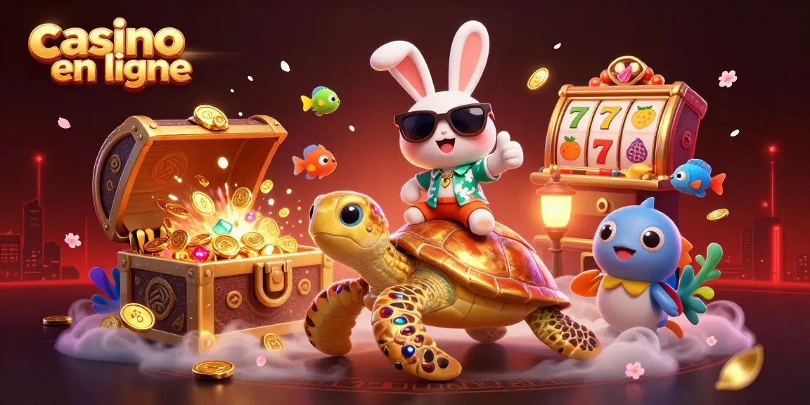 Jouez à des jeux de casino en ligne avec le lapin chanceux et la tortue dorée.