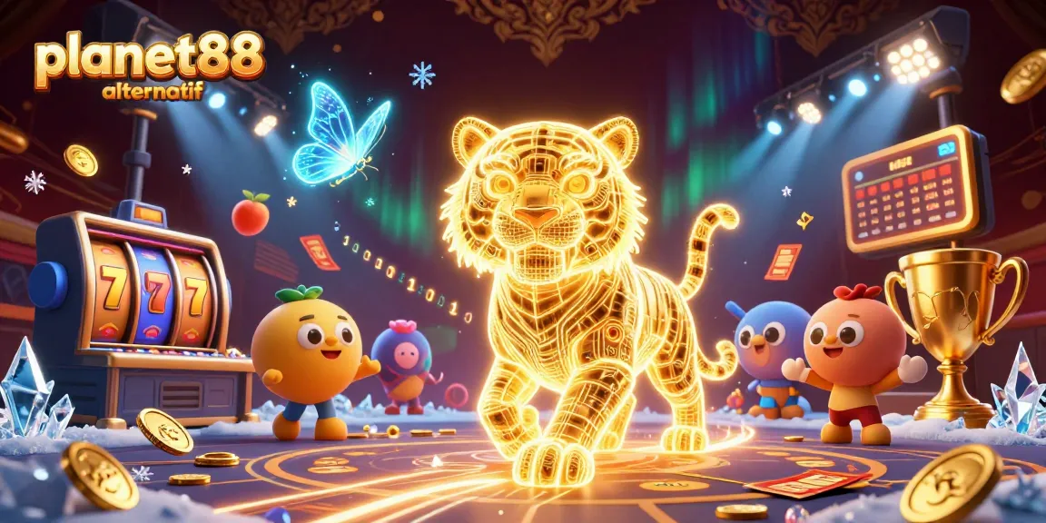 Experience thrilling gaming with planet88 alternatif, featuring vibrant 3D characters and dynamic casino elements.