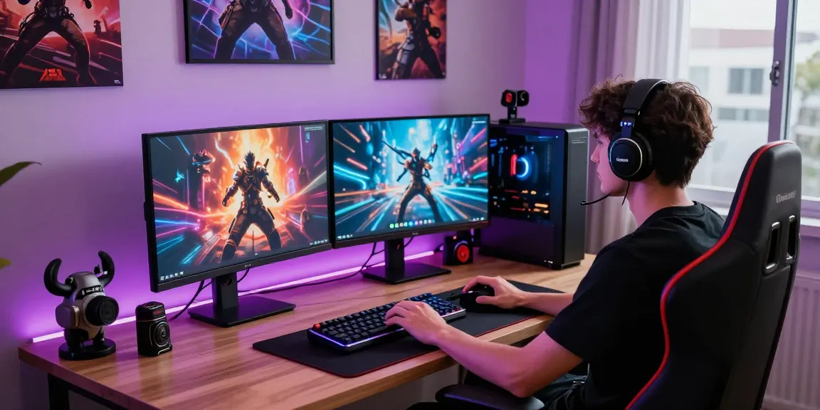 ROKOK88 wireless keyboard and gaming headset in a modern gaming setup.