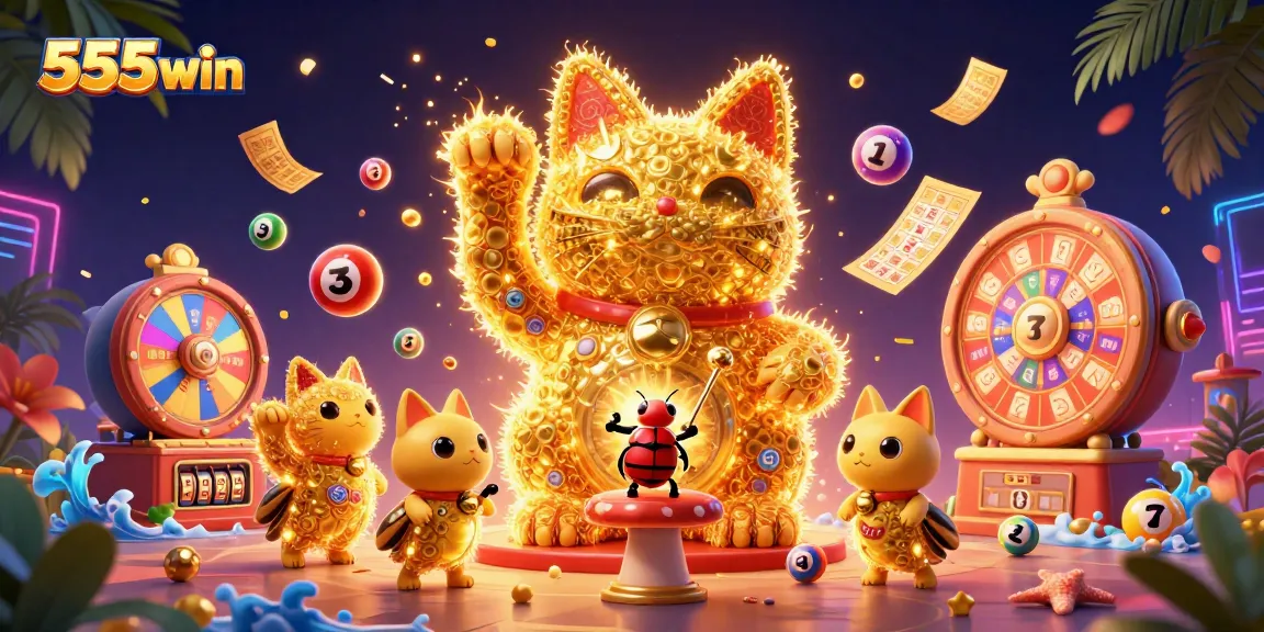 Experience the thrill of winning with 555win's vibrant casino-themed digital illustration.