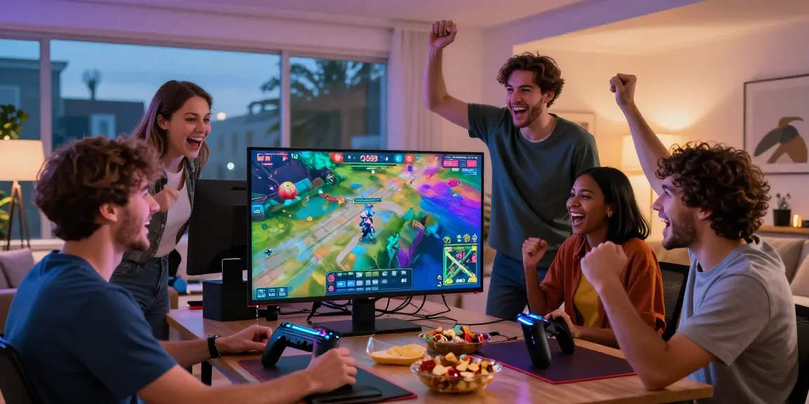Exciting online gaming moment featuring qs88 platform with friends cheering