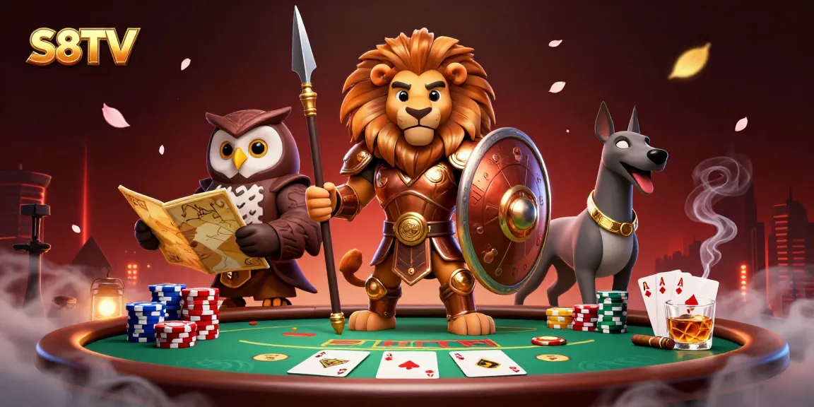 S8TV offers thrilling poker adventures with strategies revealed in a vibrant, fantasy scene.