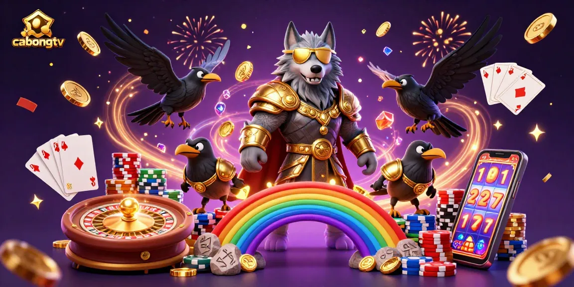Experience cabongtv's exciting live sports betting with colorful casino elements and 3D characters.