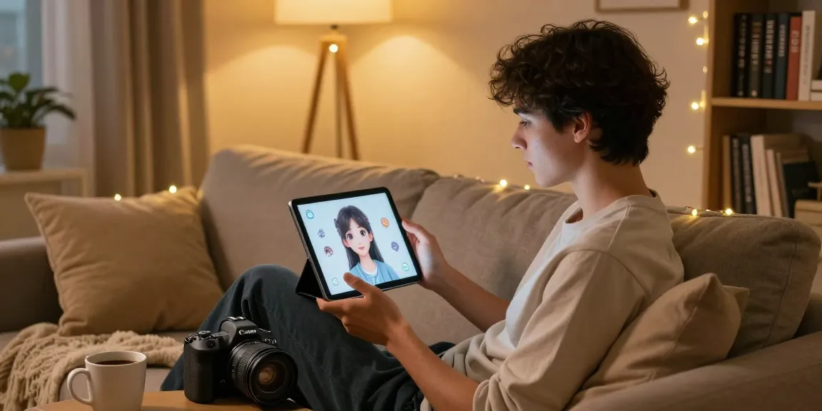 Dynamic engagement with an AI chat NSFW character in a cozy setting