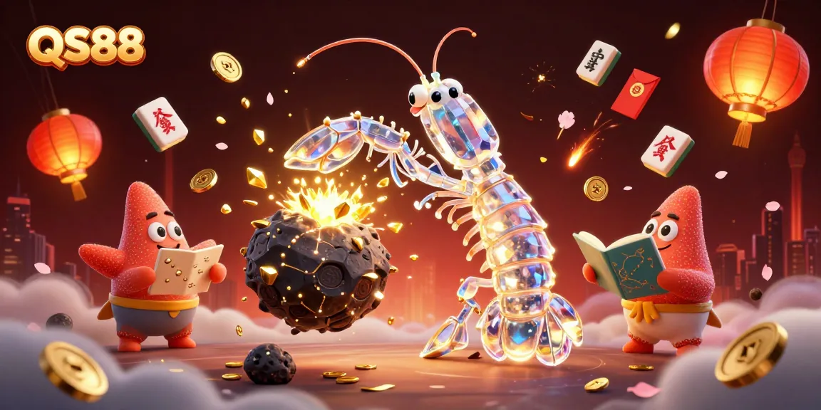 Engage in thrilling gameplay at QS88, featuring colorful 3D characters in a dynamic casino scene.