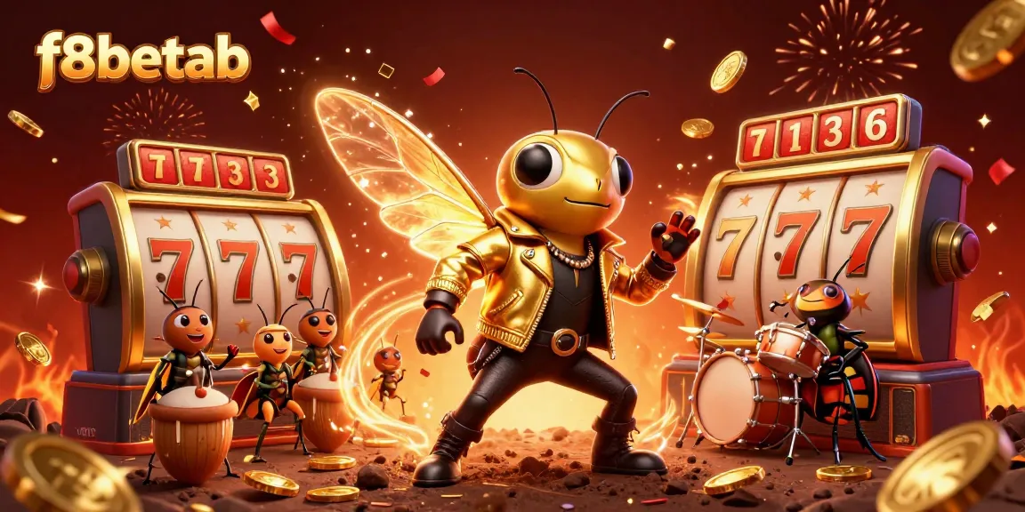 Experience the thrill of f8betab with vibrant slot games and celebratory energy in a dynamic scene.