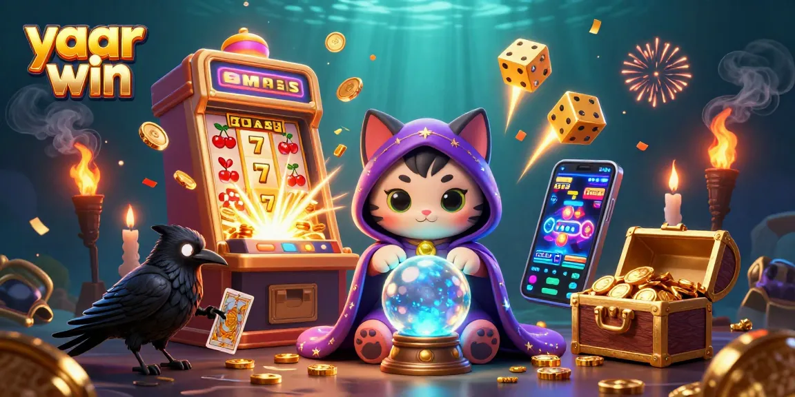 Experience the thrill of yaar win with a vibrant 3D casino scene featuring exciting game elements.
