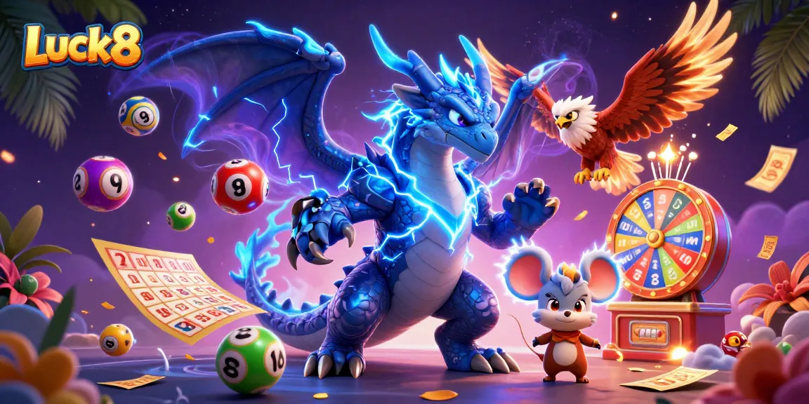 Experience Luck8 like never before with this vibrant lottery-themed gaming illustration.