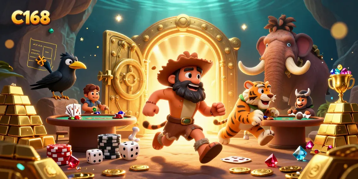 Experience the vibrant C168 casino through 3D characters engaging in thrilling gambling activities.