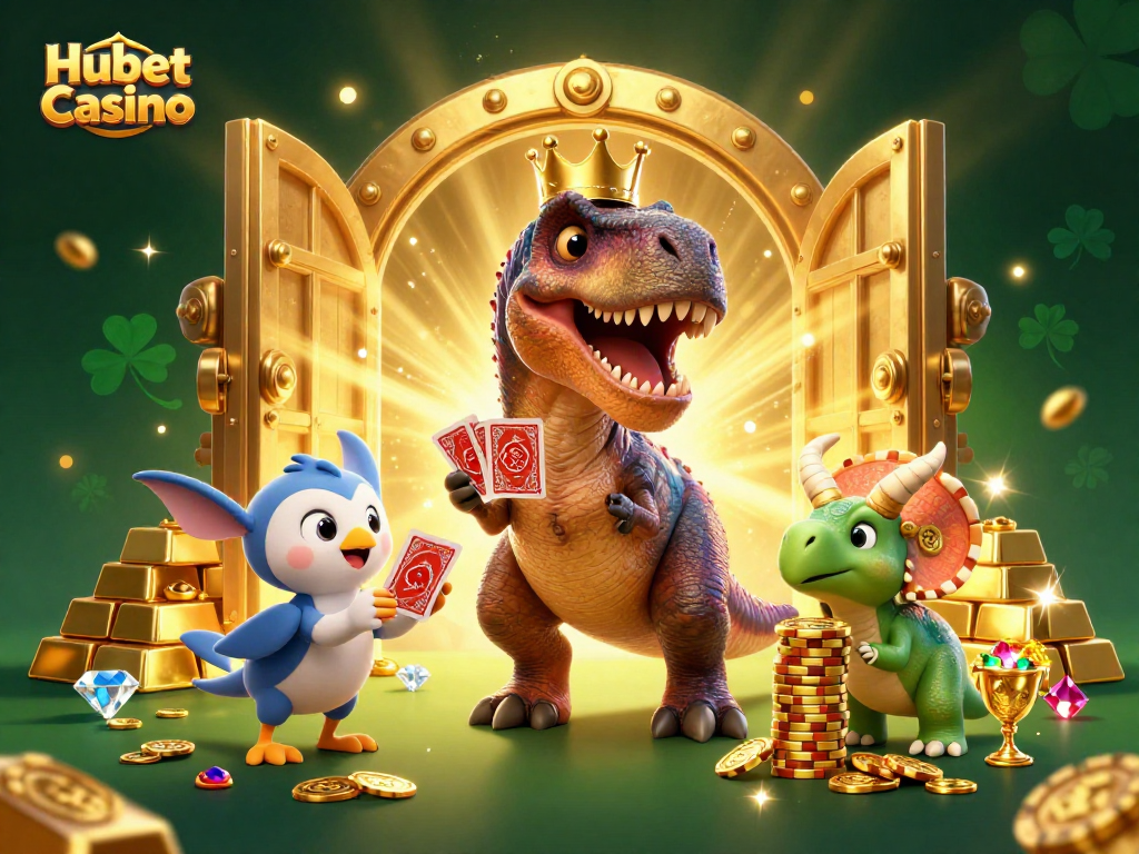 Experience thrilling gaming at Hubet Casino with fun characters and dazzling treasures.