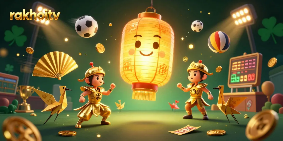 Experience thrilling sports betting with rakhoitv in this vibrant 3D casino scene.